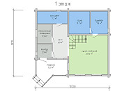 Дом шале из бруса с сауной в 1,5 этажа 9х10 Медея